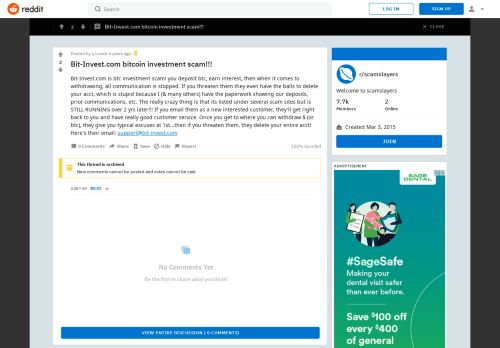 
                            9. Bit-Invest.com bitcoin investment scam!!! : scamslayers - Reddit