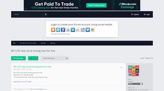 
                            2. BIT-LITE new cloud mining start for free - The Bitcoin Forum