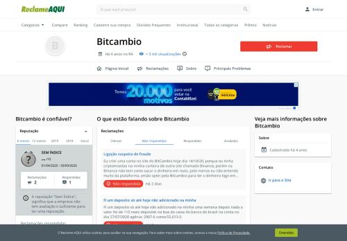 
                            6. Bitcambio - Reclame Aqui