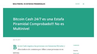 
                            2. Bitcoin Cash 24/7 es una Estafa Piramidal Comprobado!!! No es ...