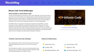
                            6. Bitcoin Code Test: Betrug oder nicht? | bitcoinMag.de