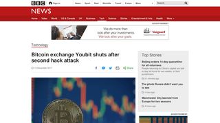 
                            10. Bitcoin exchange Youbit shuts after second hack attack - BBC News