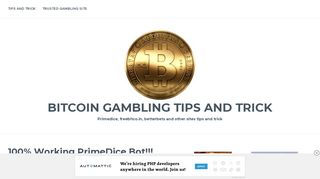 
                            11. Bitcoin Gambling Tips and Trick – Primedice, freebitco.in, betterbets ...