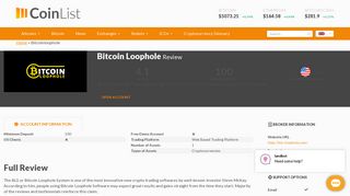 
                            7. Bitcoin Loophole Crypto Trading Robot | Scam or Not | Coinlist.me