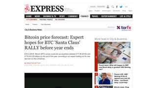 
                            8. Bitcoin price forecast: Expert hopes for BTC rally before year ends ...