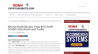 
                            11. Bitcoin Profit Review, BTC Profit SCAM! | Scam Crypto Robots