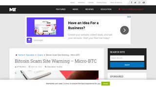 
                            13. Bitcoin Scam Site Warning - Micro-BTC - The Merkle Hash