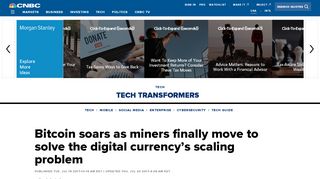 
                            9. Bitcoin soars as miners move to solve the digital currency's scaling ...