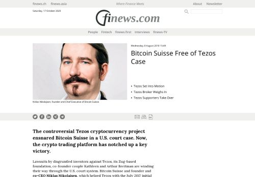 
                            12. Bitcoin Suisse Free of Tezos Case - finews.com