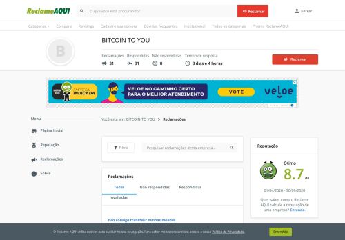 
                            6. BITCOIN TO YOU - Reclame Aqui