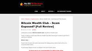
                            7. Bitcoin Wealth Club - Scam Exposed? [Full Review] - No BS IM Reviews!