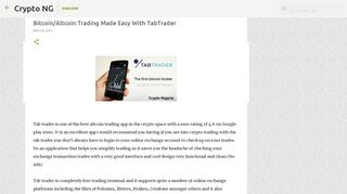 
                            5. Bitcoin/Altcoin Trading Made Easy With TabTrader | Crypto NG