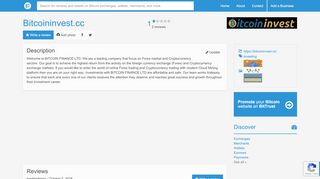 
                            10. Bitcoininvest.cc - 2 Reviews - Bitcoin Investing - BitTrust.org