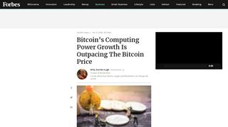 
                            5. Bitcoin's Computing Power Growth Is Outpacing The Bitcoin Price