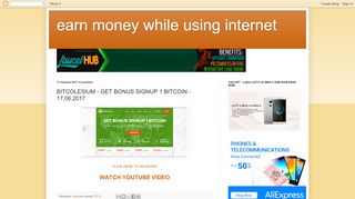 
                            6. BITCOLESIUM - GET BONUS SIGNUP 1 BITCOIN - earn money while ...