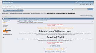 
                            5. BitConnect Coin wallet launch-web and desktop client - Bitcointalk