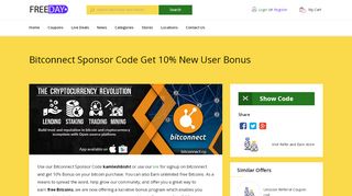 
                            3. Bitconnect Sponsor Code Get 10% New User Bonus - Freeday.in