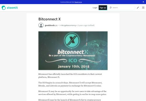 
                            10. Bitconnect X — Steemit