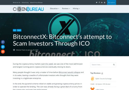 
                            13. BitconnectX: The Latest ICO Scam You Need To Know About