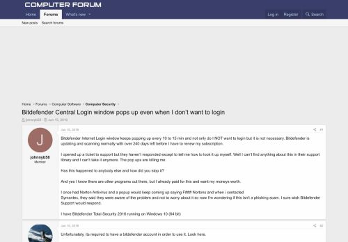 
                            13. Bitdefender Central Login window pops up even when I don't want to ...