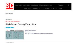 
                            10. Bitdefender GravityZone Ultra Product Review | SC Media