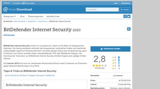 
                            8. BitDefender Internet Security | heise Download