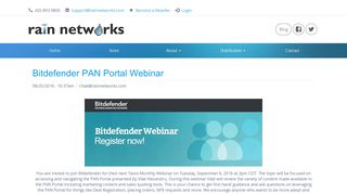 
                            8. Bitdefender PAN Portal Webinar | Rain Networks