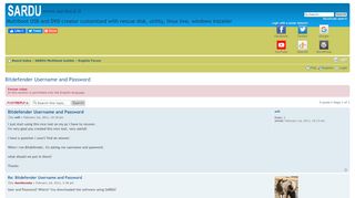 
                            12. Bitdefender Username and Password : English Forum - Sardu