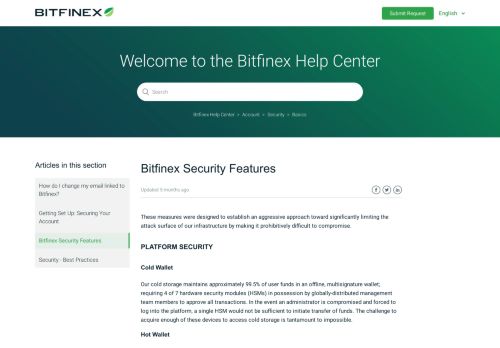 
                            5. Bitfinex Security Features – Bitfinex Help Center - Bitfinex support