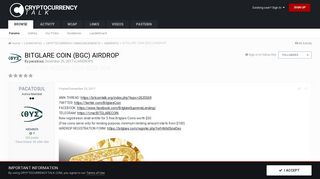 
                            9. BITGLARE COIN (BGC) AIRDROP - AIRDROPS - CRYPTOCURRENCYTALK.COM