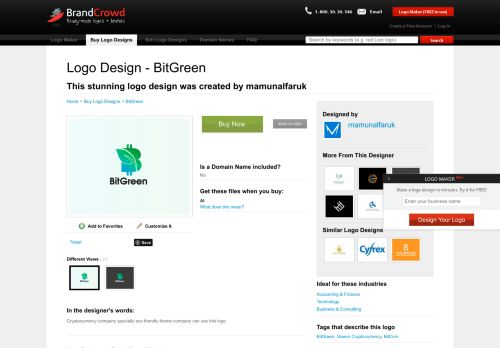 
                            12. BitGreen Designed by mamunalfaruk | BrandCrowd