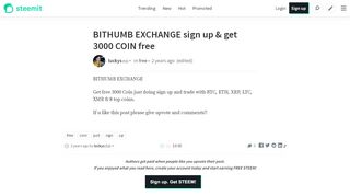 
                            9. BITHUMB EXCHANGE sign up & get 3000 COIN free — Steemit