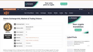 
                            13. Bitinka Exchange Info, Markets & Trading Volume. - XBT.net