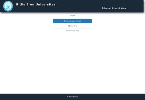 
                            6. Bitlis Eren Üniversitesi -> Öğrenci Bilgi Sistemi
