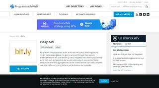 
                            11. Bit.ly API | ProgrammableWeb