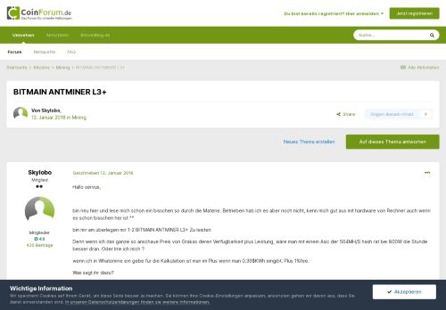 
                            9. BITMAIN ANTMINER L3+ - Mining - CoinForum.de