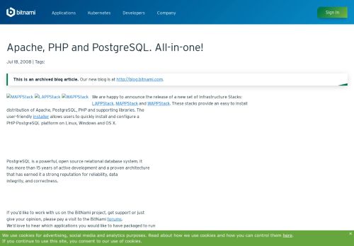 
                            2. Bitnami Blog: Apache, PHP and PostgreSQL. All-in-one!