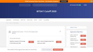 
                            13. BITSAT 2015 Cutoff - Branch Wise Pilani, Goa Campus Cut off
