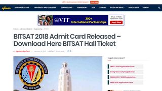 
                            10. BITSAT 2018 Admit Card Released – Download Here BITSAT Hall ...