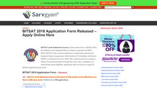 
                            12. BITSAT 2018 Application Form Released - Apply Online Here