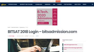 
                            12. BITSAT 2018 Login – bitsadmission.com | AglaSem Admission