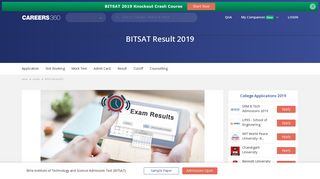 
                            4. BITSAT Result 2019, Admit List, Wait List – Check here - Engineering