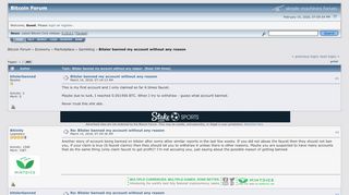 
                            7. Bitsler banned my account without any reason - Bitcointalk