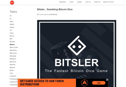 
                            6. Bitsler , Gambling Bitcoin Dice • Newbium