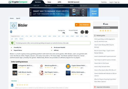 
                            13. Bitsler Gambling - Reviews and Features | CryptoCompare.com
