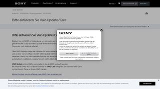 
                            10. Bitte aktivieren Sie Vaio Update/Care | Sony DE