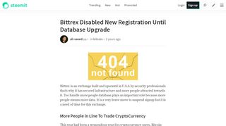 
                            8. Bittrex Disabled New Registration Until Database Upgrade ...