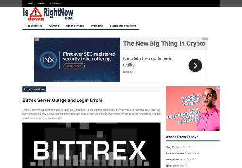 
                            12. Bittrex Server Outage and Login Errors | Is Down Right Now USA