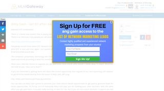 
                            9. Bitty Cash - Get $1 after each FREE signups (no limit) | MLM Gateway