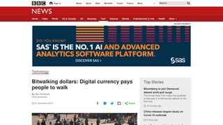 
                            11. Bitwalking dollars: Digital currency pays people to walk - BBC News